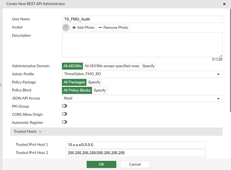 FortiManager Admin User