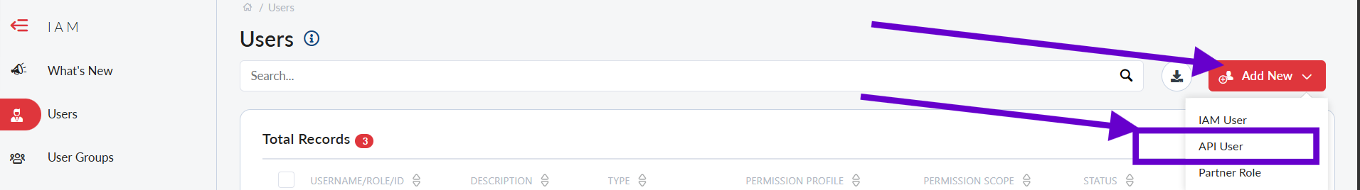 FortiCloud IAM create user
