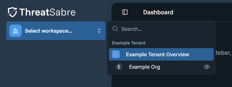 Manage Tenants menu