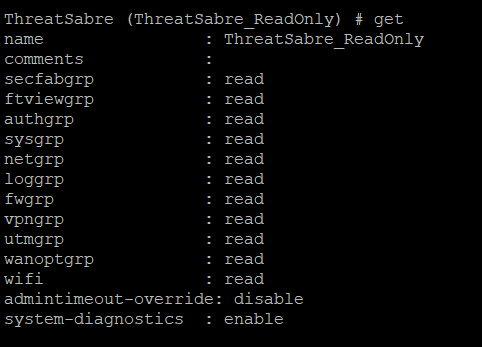 FortiGate Admin Profile (CLI)